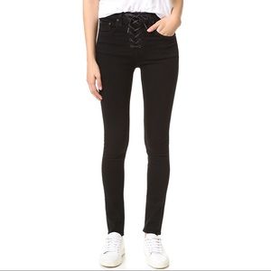 Rag & Bone/JEAN Coal Lace Up Skinny Jeans